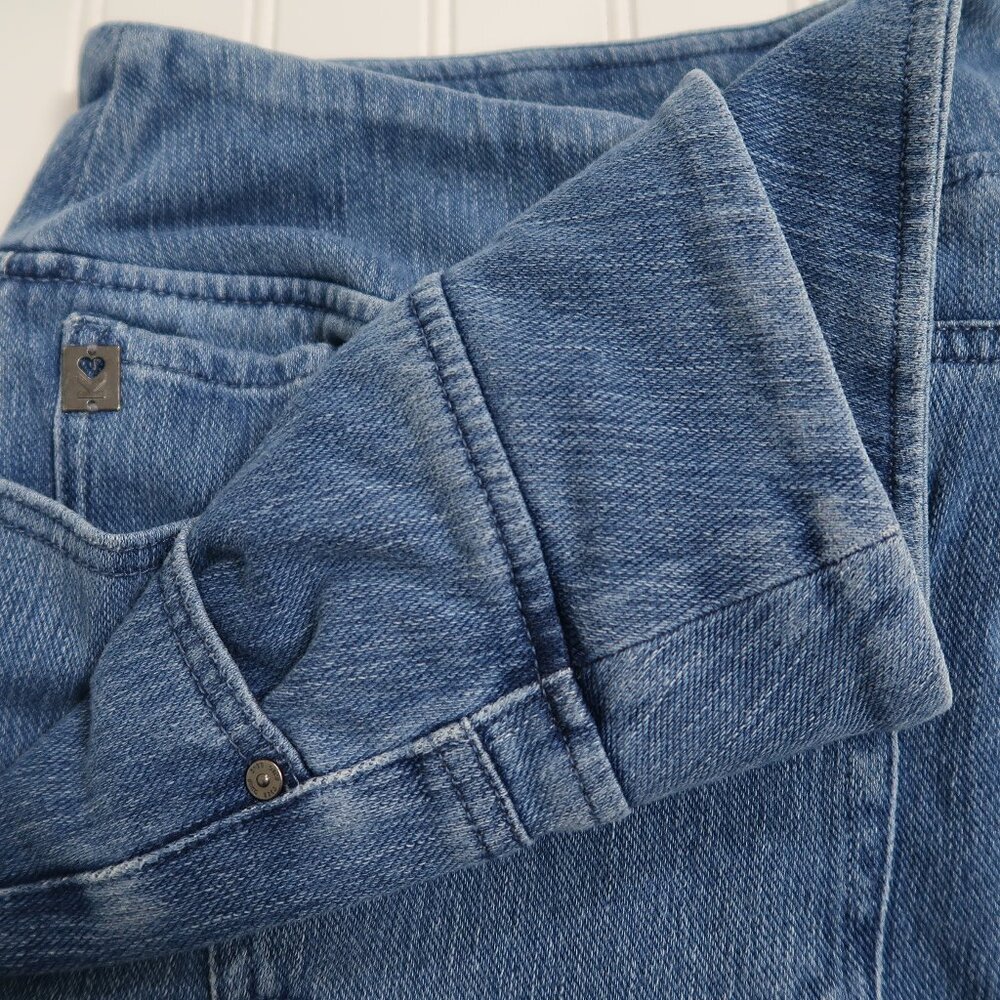 Belle by Kim Gravel Flexibelle Pull-On Knit Jeggings Medium Wash Blue 18W Plus